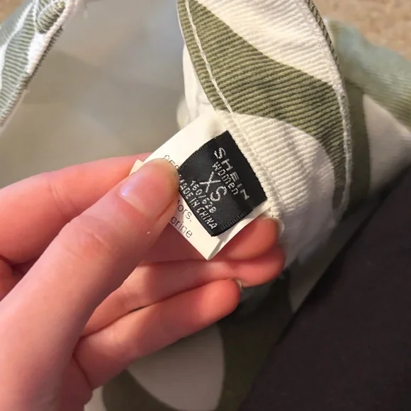 SHEIN Olive Green and White Zebra Print Jeans - Picture 3 of 3